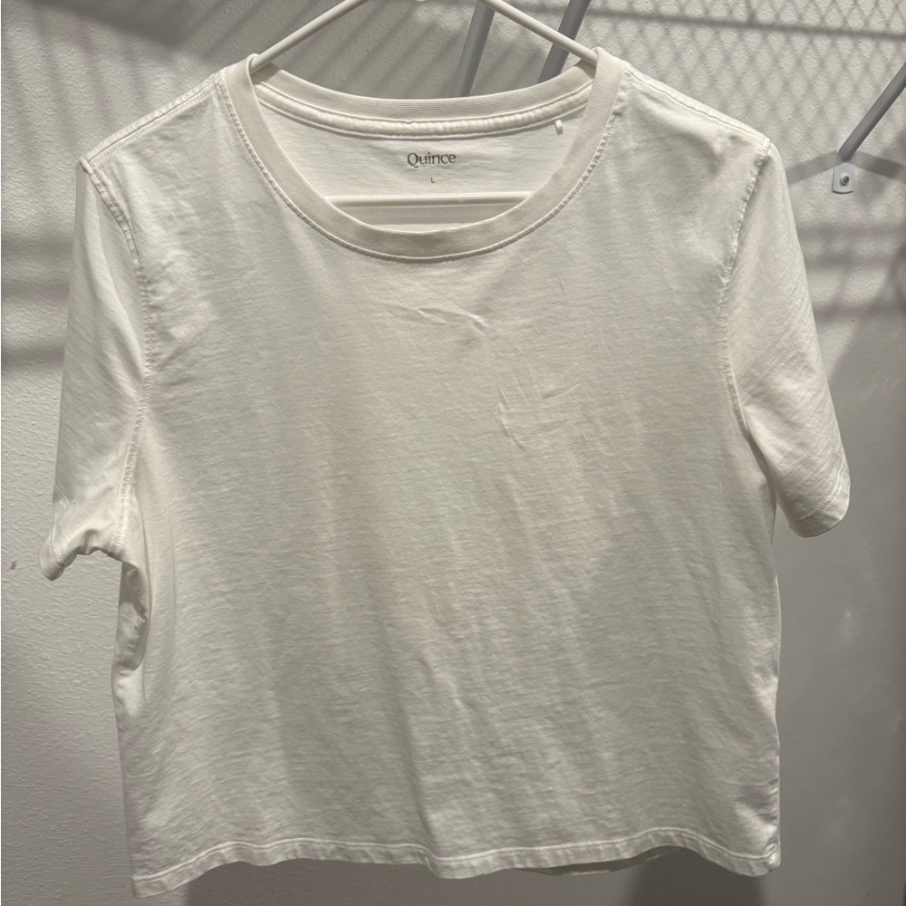 Quince Women's White Short Sleeve Crewneck Tee